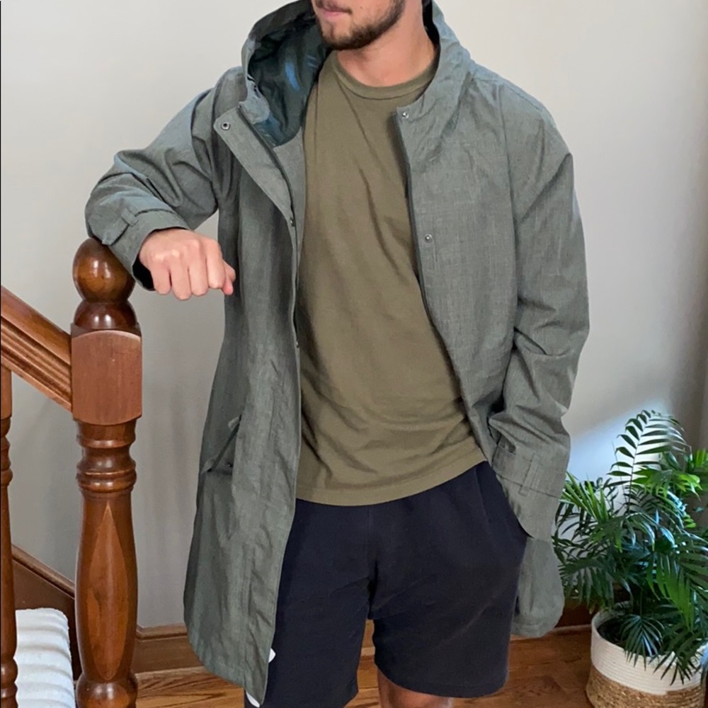 Awesome men’s grey rain coat